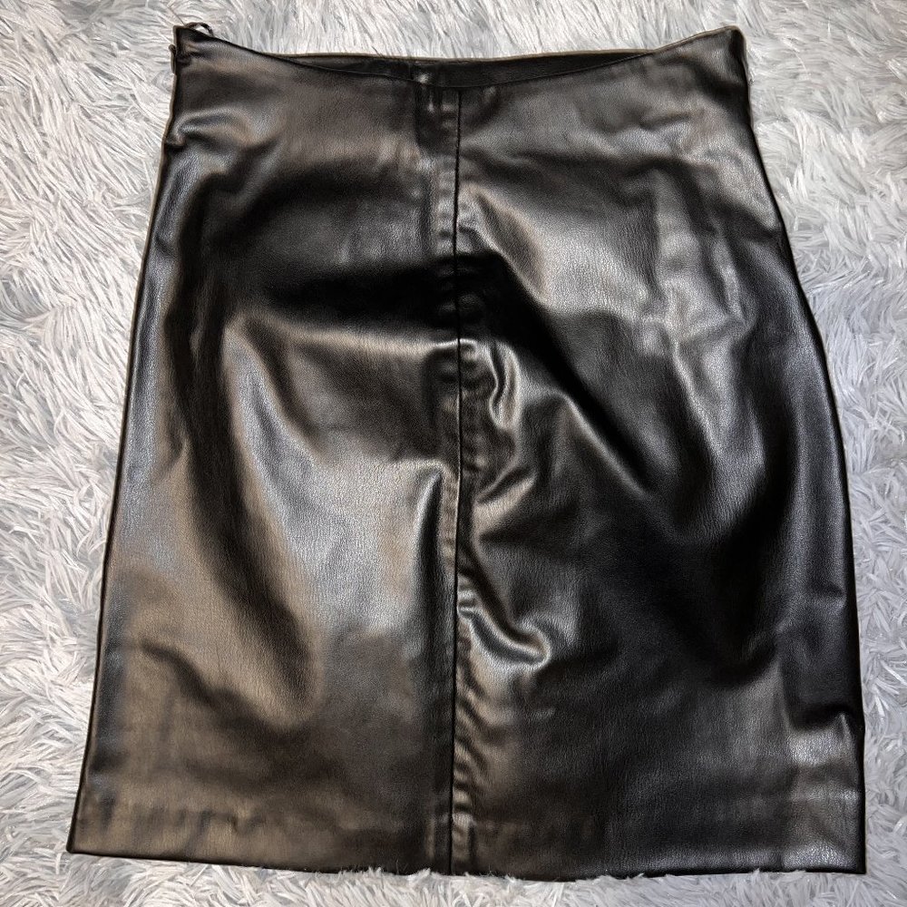 Black Leather Skirt w/ Slit